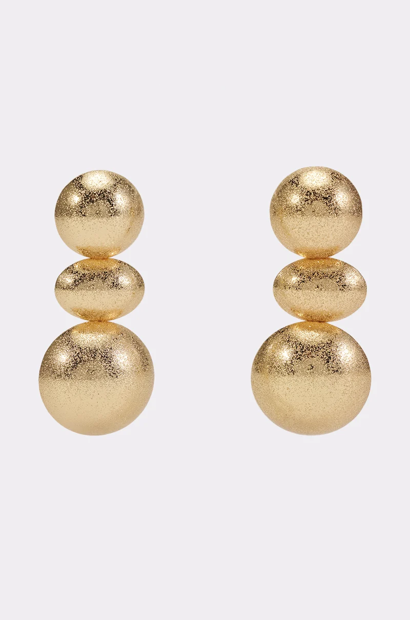 BALLS TO THE WALL EARRING IN GOLD - Akira Wear