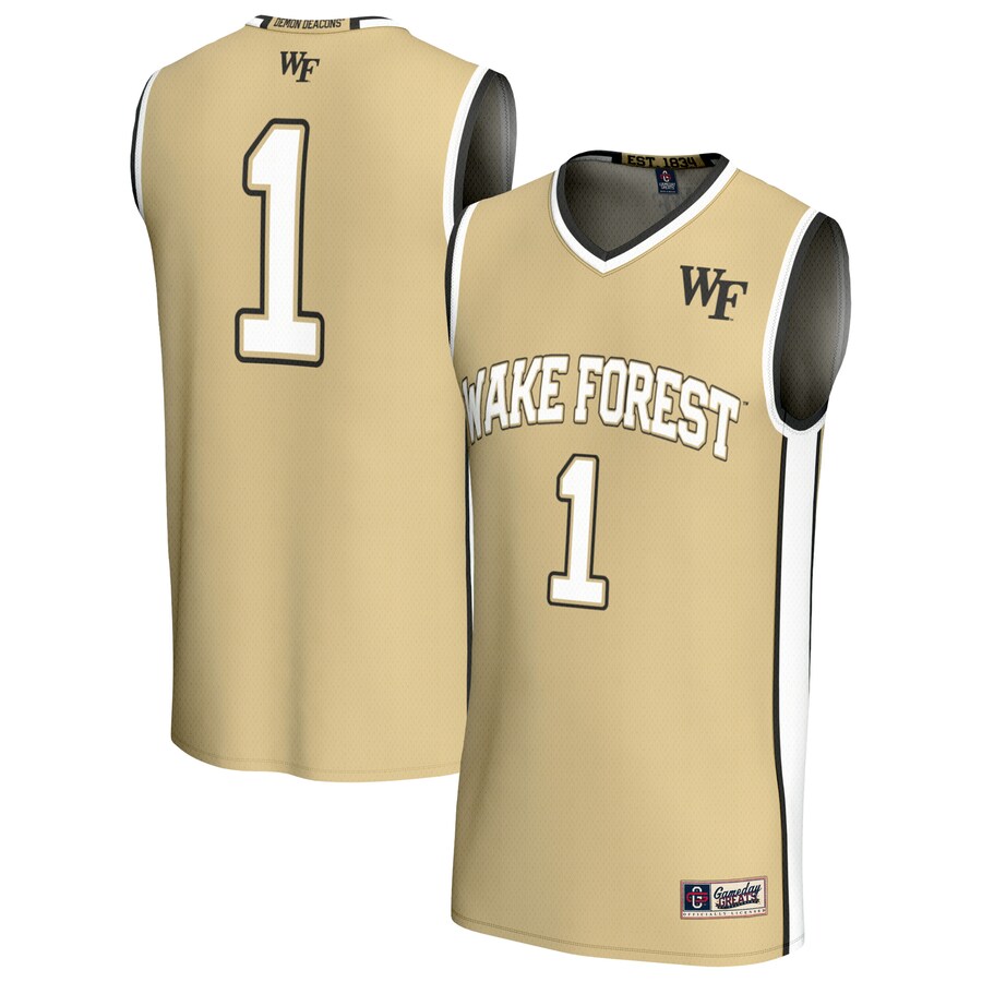 Youth GameDay Greats #1 Gold Wake Forest Demon Deacons Lightweight Basketball Fashion Jersey - Jersey