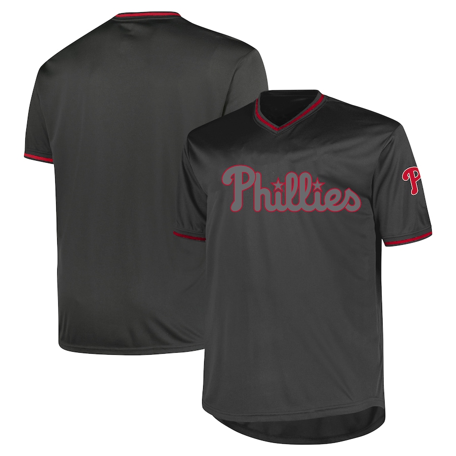 Men's Philadelphia Phillies Profile Charcoal Big & Tall Pop Fashion Jersey - Jersey