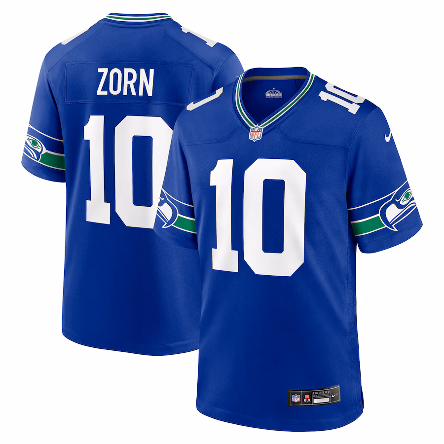 Men's Seattle Seahawks Jim Zorn Nike Royal Retired Player Alternate Game Jersey - Jersey