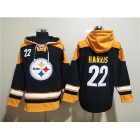 Men's Pittsburgh Steelers #22 Najee Harris Black Ageless Must-Have Lace-Up Pullover Hoodie - Jersey