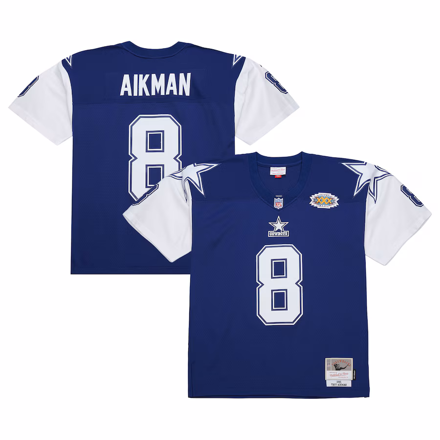 Men's Dallas Cowboys Troy Aikman Mitchell & Ness Navy 1995 Legacy Replica Jersey - Jersey