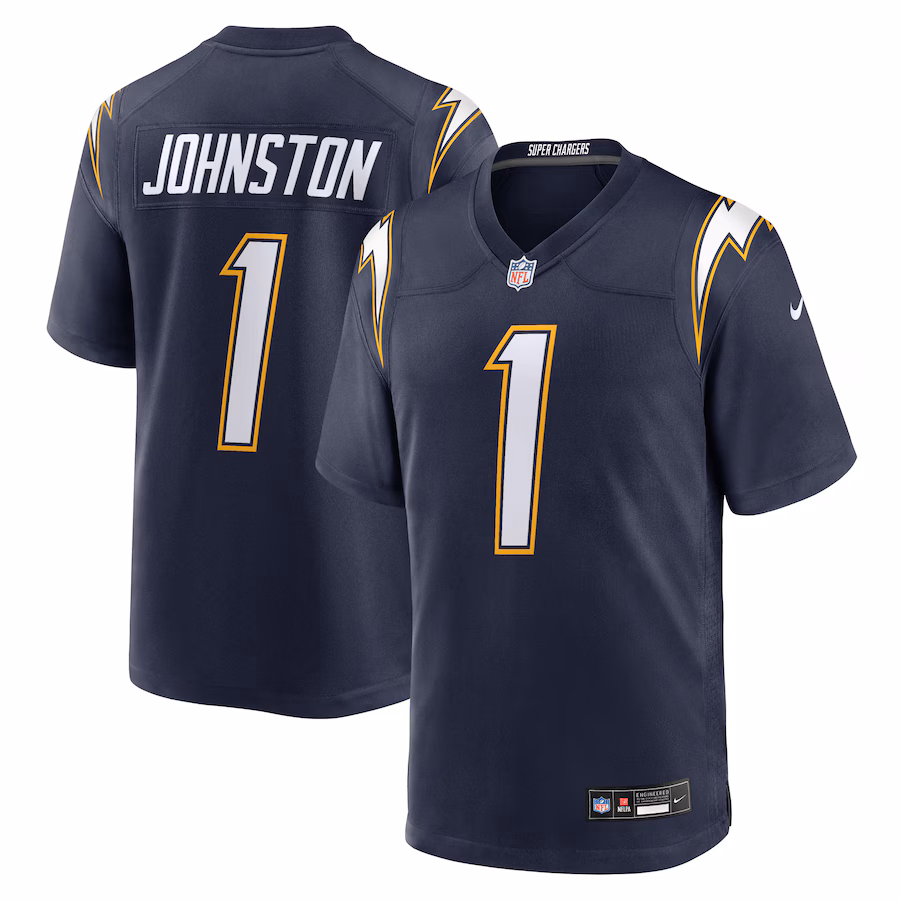Men's Los Angeles Chargers Quentin Johnston Nike Navy Alternate Super Chargers Game Player Jersey - Jersey