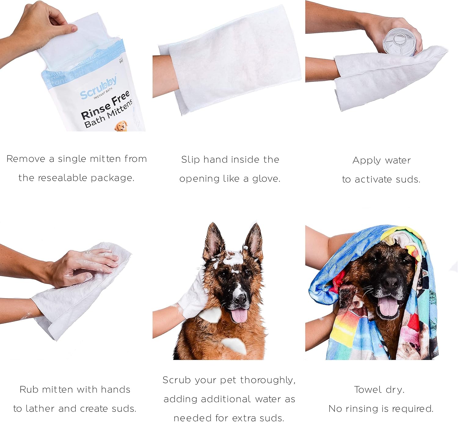 ScrubbyPet No-Rinse Pet Wipes