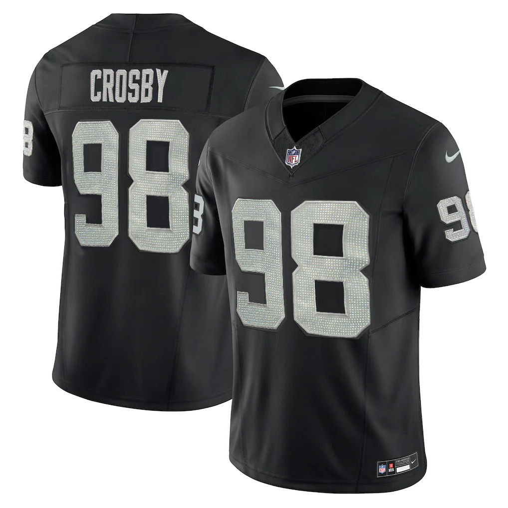 [Diamond-Studded Collector's Edition] Maxx Crosby Las Vegas Raiders Vapor F.U.S.E. Limited Jersey - Black - Jersey