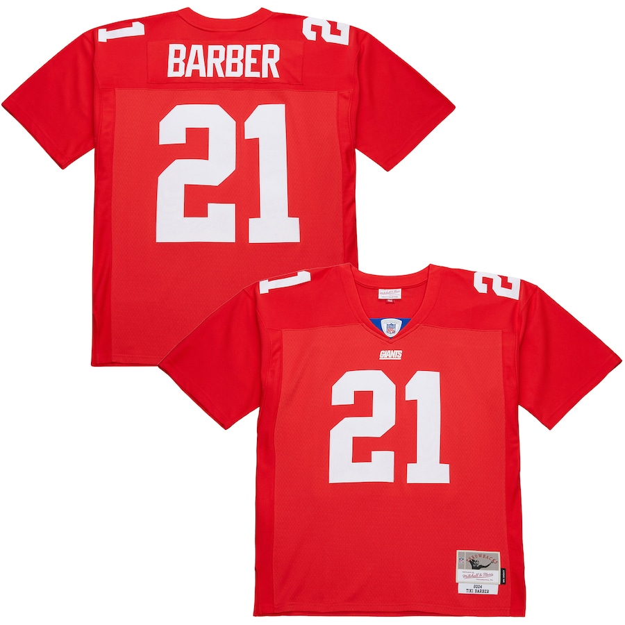 Men's New York Giants Tiki Barber Mitchell & Ness Red 2004 Legacy Replica Jersey - Jersey