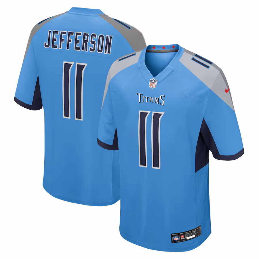 Men's Tennessee Titans Van Jefferson Nike Light Blue Team Game Jersey - Jersey