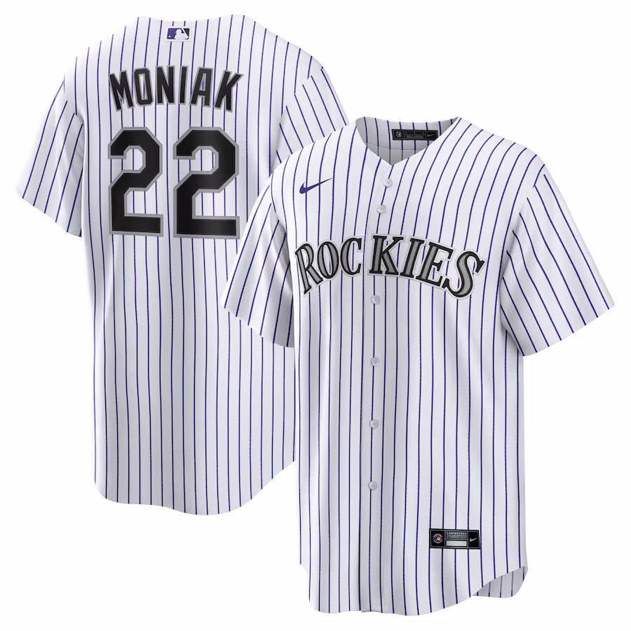 Men's Colorado Rockies Mickey Moniak Nike White Home Replica Jersey - Jersey