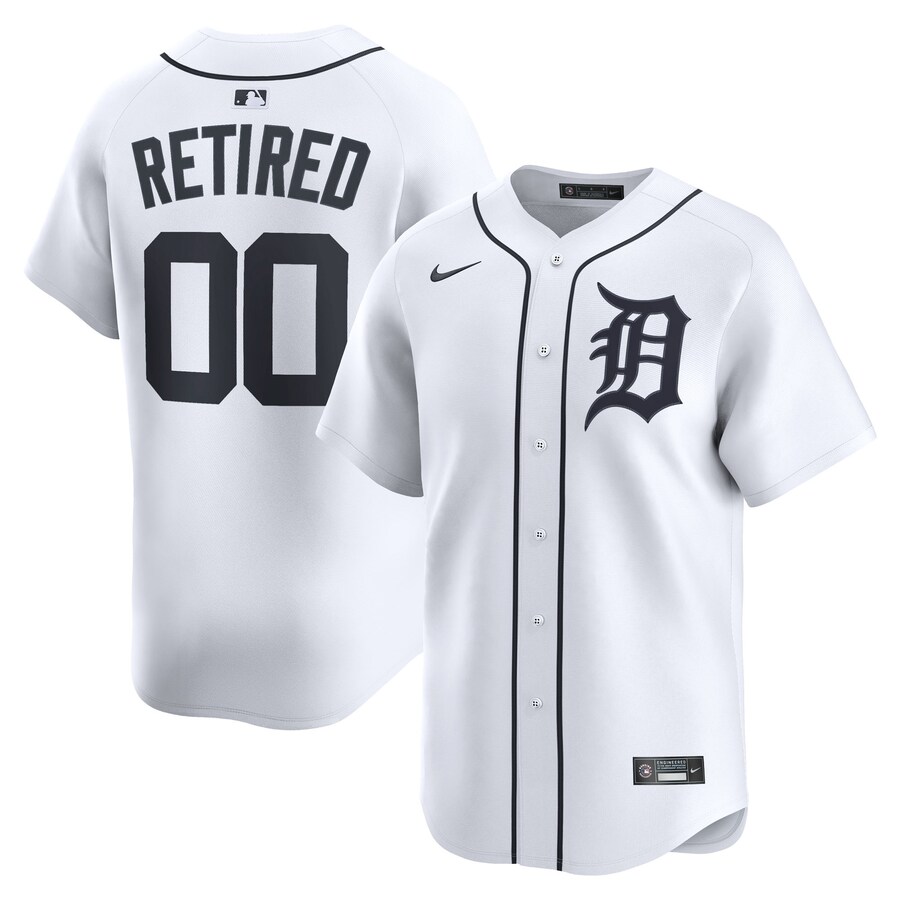 Men's Detroit Tigers Nike White Home Limited Pick-A-Player Retired Roster Jersey - Jersey