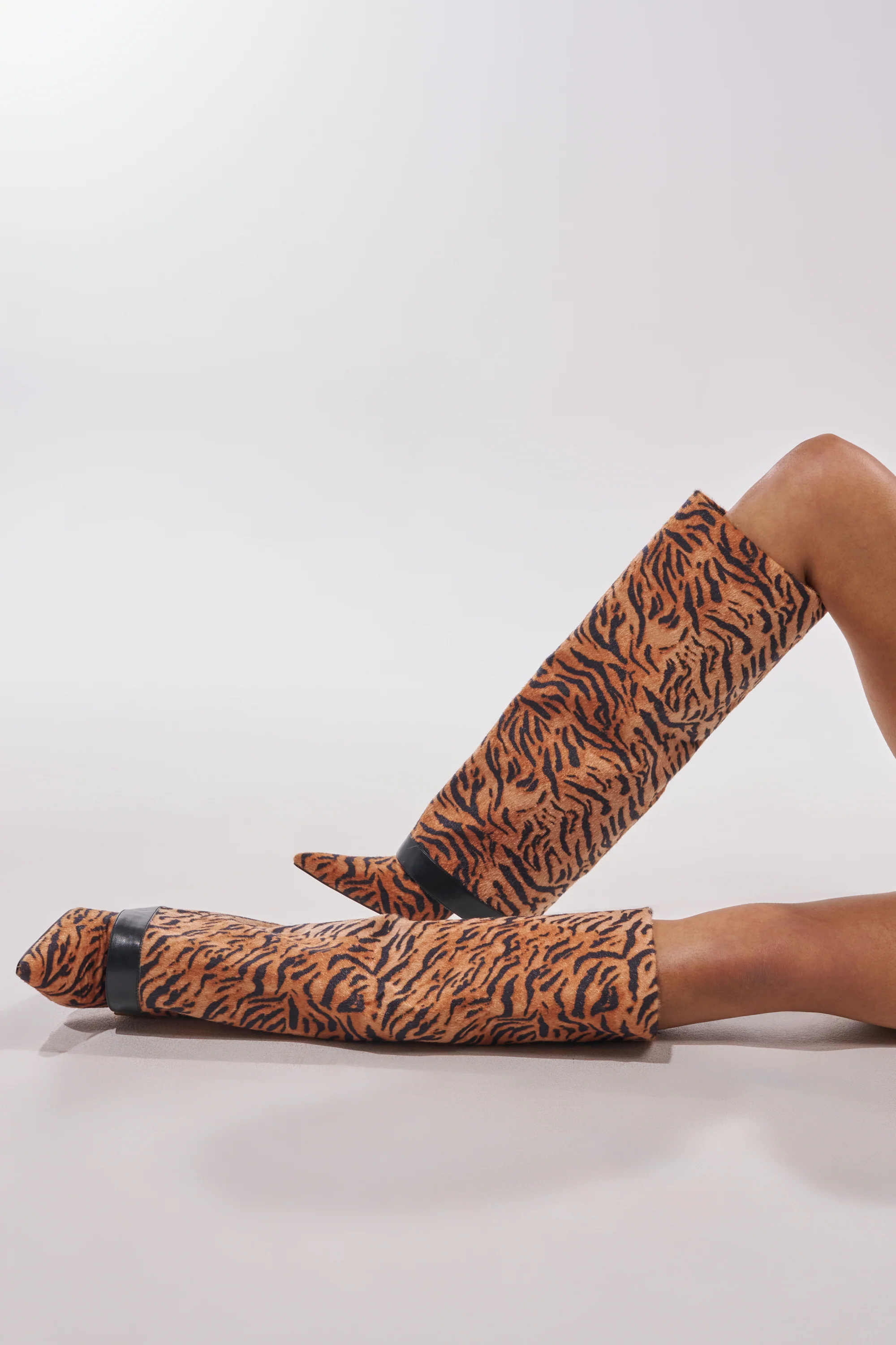 AZALEA WANG JUST TIGER STILETTO FOLD OVER BOOT - Akira Wear