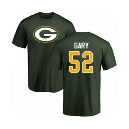 Football Green Bay Packers #52 Rashan Gary Green Name & Number Logo T-Shirt - Jersey