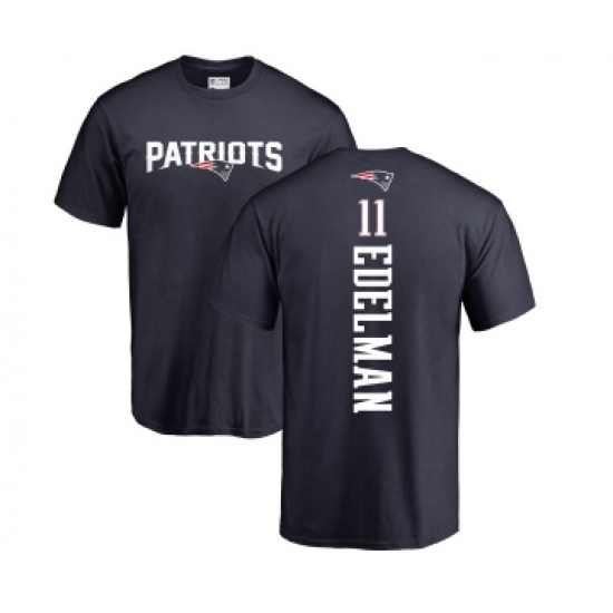 Football New England Patriots #11 Julian Edelman Navy Blue Backer T-Shirt - Jersey