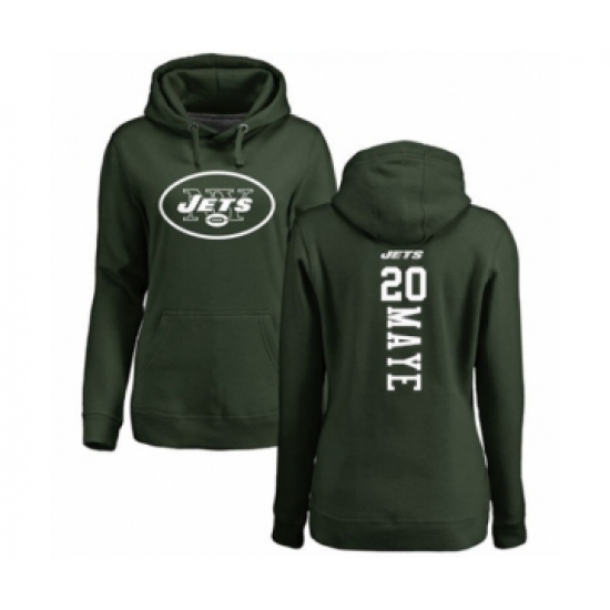 Football Women's New York Jets #20 Marcus Maye Green Backer Pullover Hoodie - Jersey