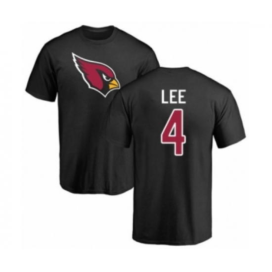 Football Arizona Cardinals #4 Andy Lee Black Name & Number Logo T-Shirt - Jersey