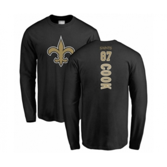 Football New Orleans Saints #87 Jared Cook Black Backer Long Sleeve T-Shirt - Jersey
