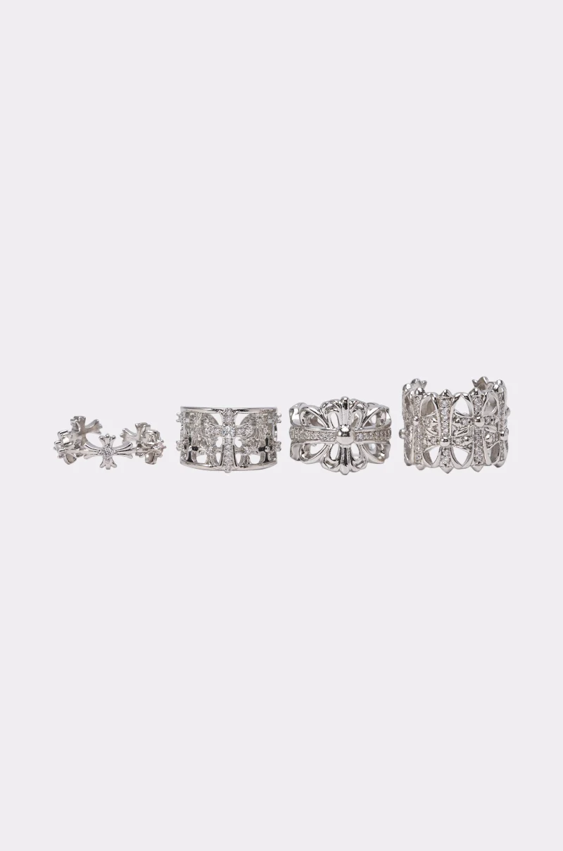 CHROME VIBES RING SET - Akira Wear