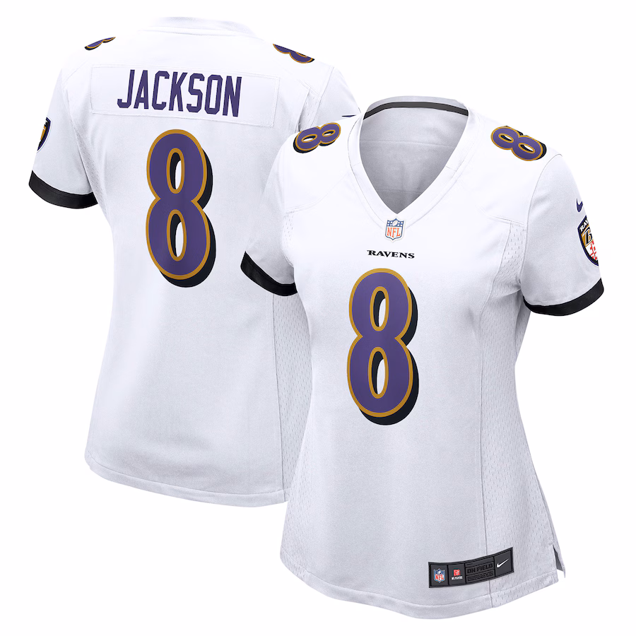Women's Baltimore Ravens Lamar Jackson Nike White Player Game Jersey - Jersey