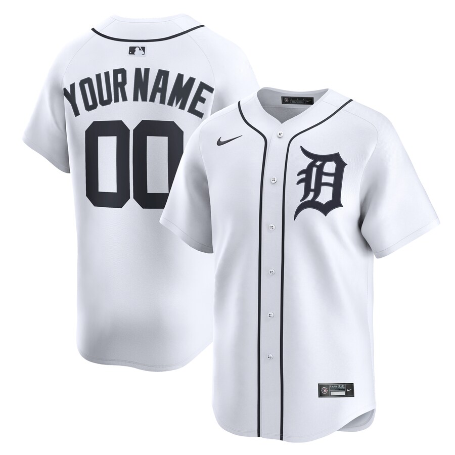 Men's Detroit Tigers Nike White Home Limited Custom Jersey - Jersey