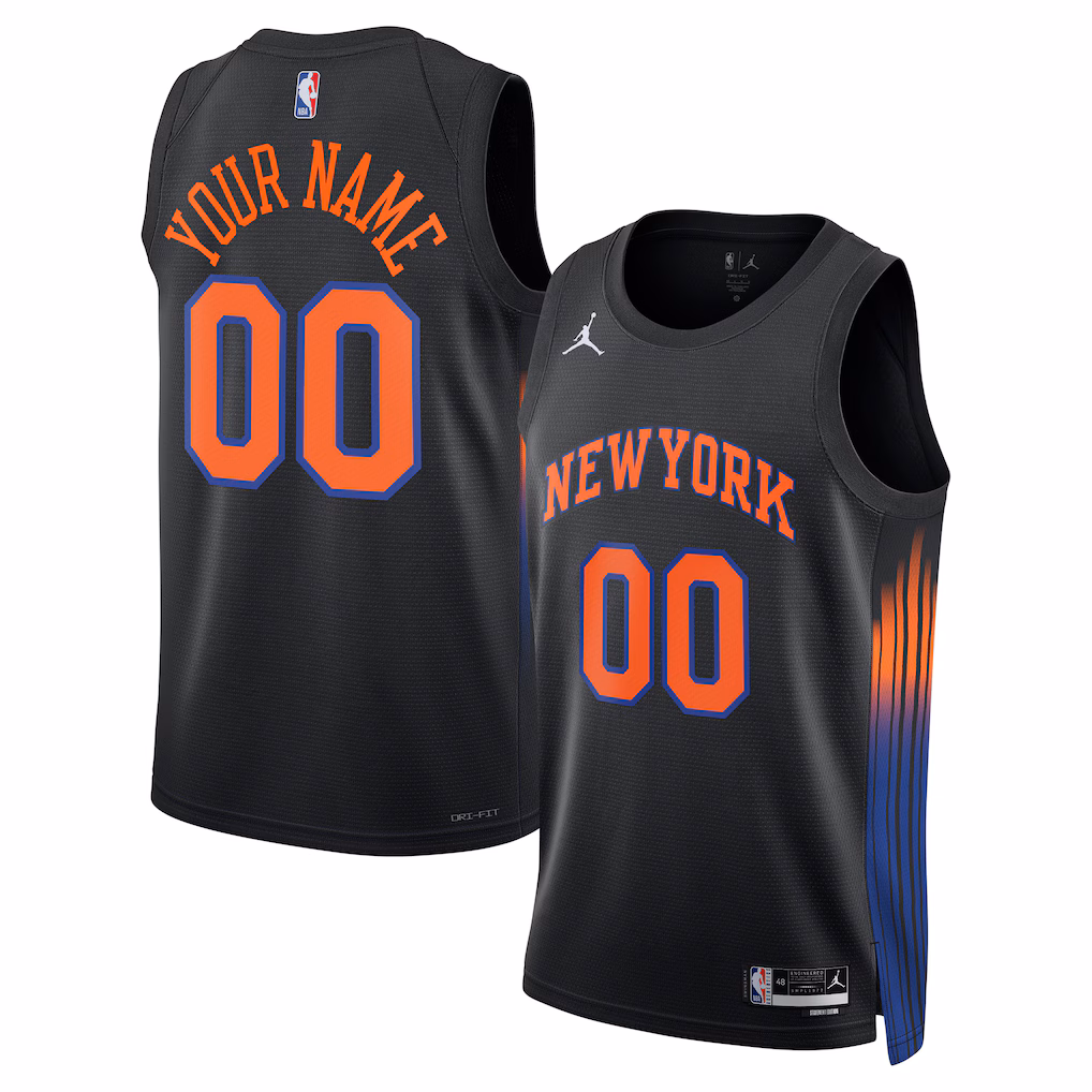Unisex New York Knicks Jordan Brand Black Swingman Custom Jersey - Statement Edition - Jersey