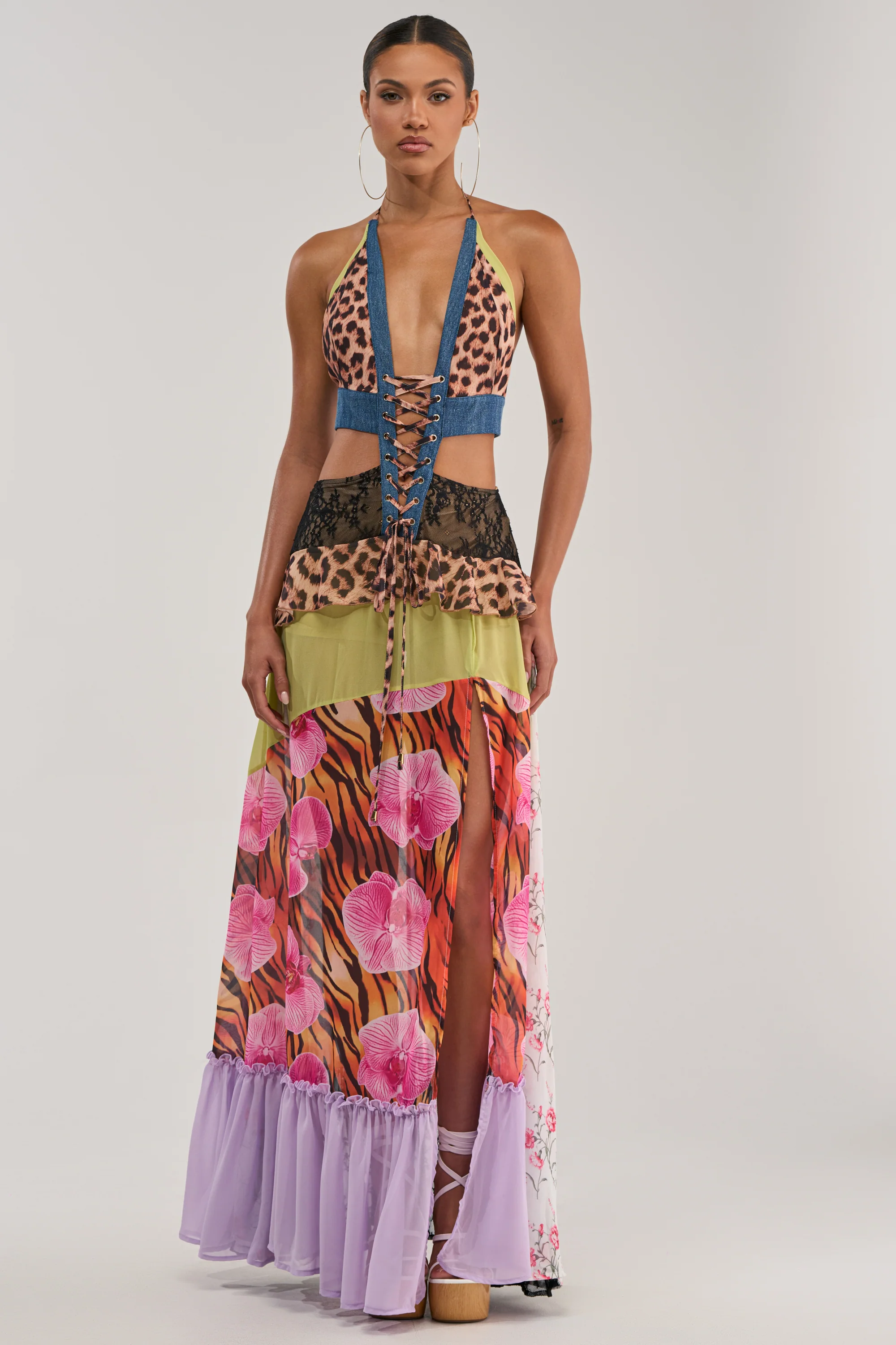 SUPER SWEET GIRL PATTERNED MAXI DRESS - Akira Wear