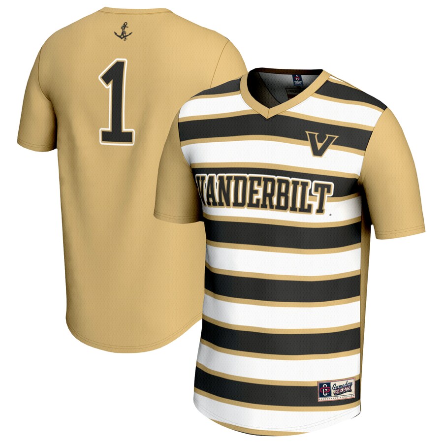 Youth GameDay Greats #1 Gold Vanderbilt Commodores Lightweight Soccer Fashion Jersey - Jersey