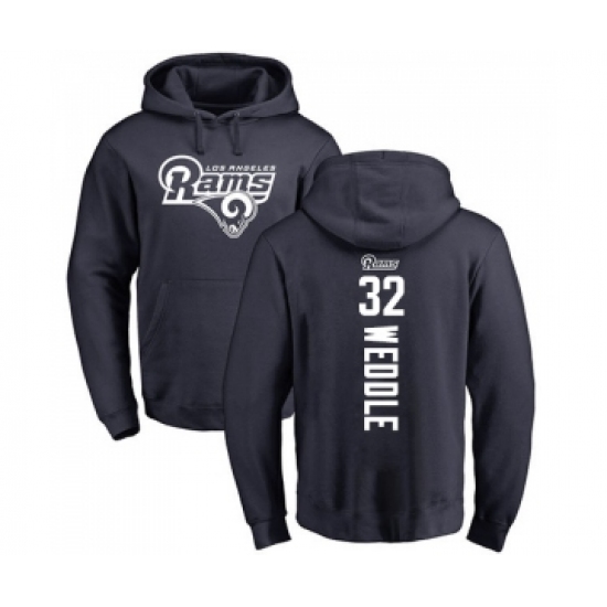 Football Los Angeles Rams #32 Eric Weddle Navy Blue Backer Pullover Hoodie - Jersey