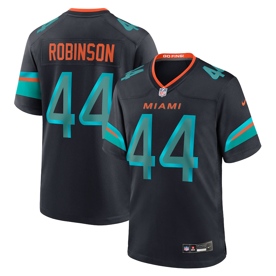 Men's Miami Dolphins Chop Robinson Nike Pitch Blue 2025 Rivalries Collection Game Jersey - Jersey