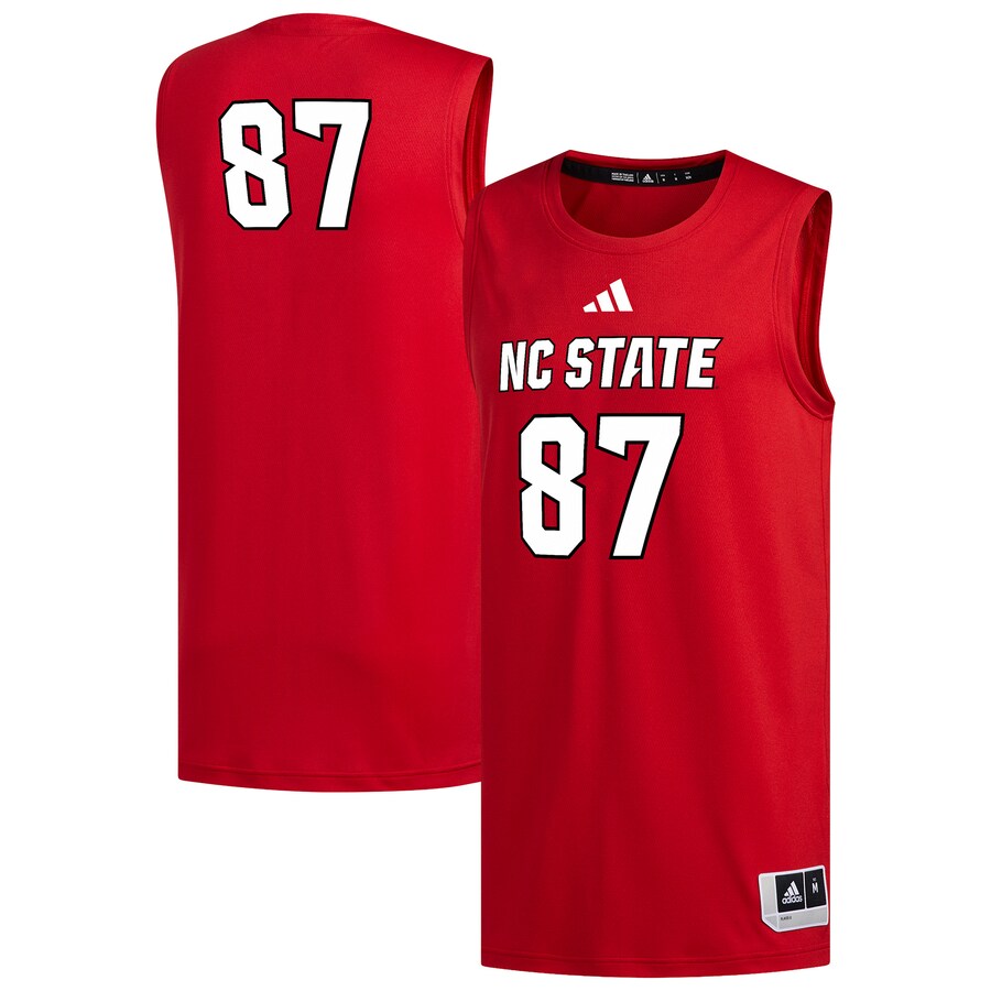 Men's adidas #87 Red NC State Wolfpack Replica Basketball Jersey - Jersey