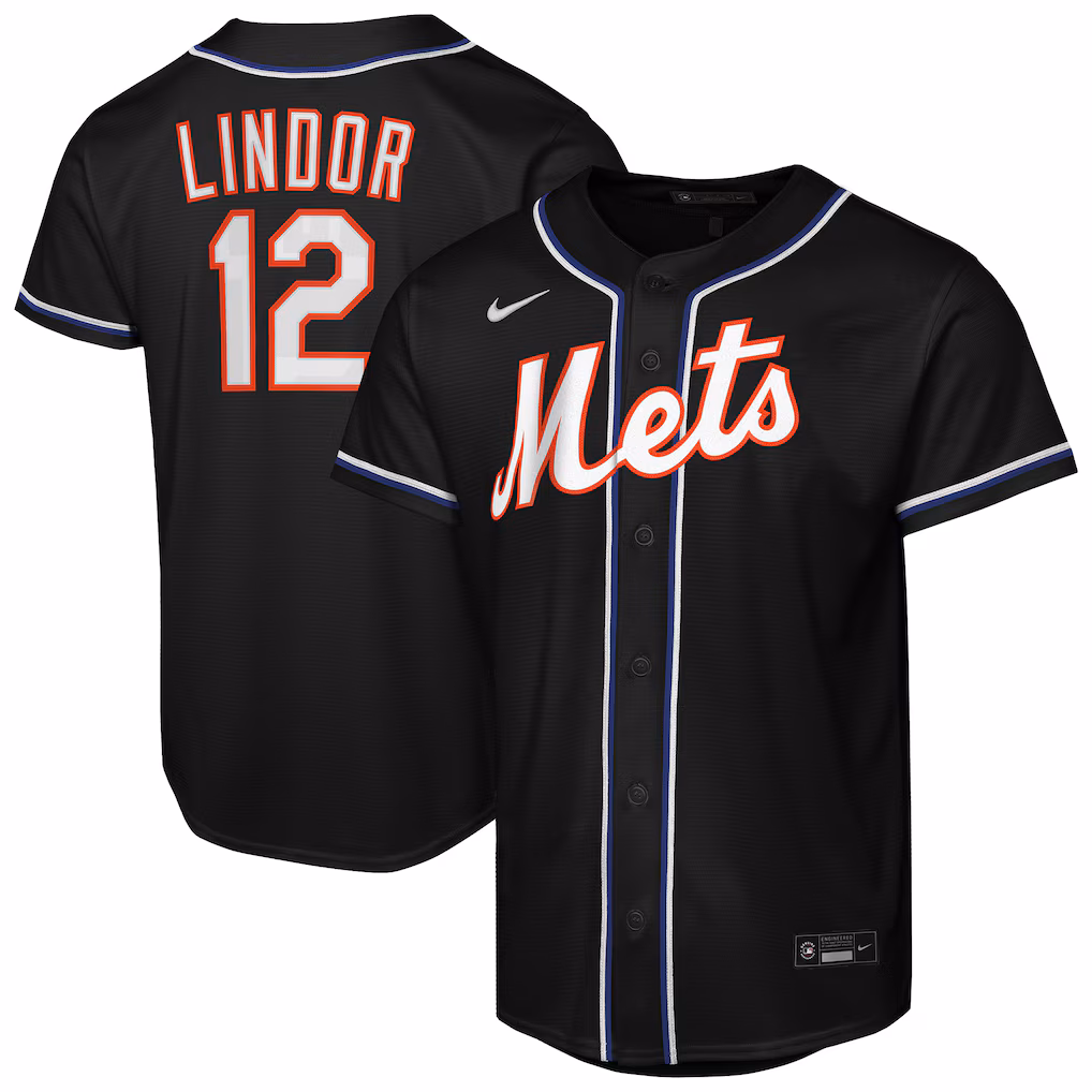 Youth New York Mets Francisco Lindor Nike Black Fashion Replica Player Jersey - Jersey