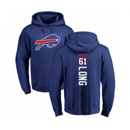 Football Buffalo Bills #61 Spencer Long Royal Blue Backer Pullover Hoodie - Jersey