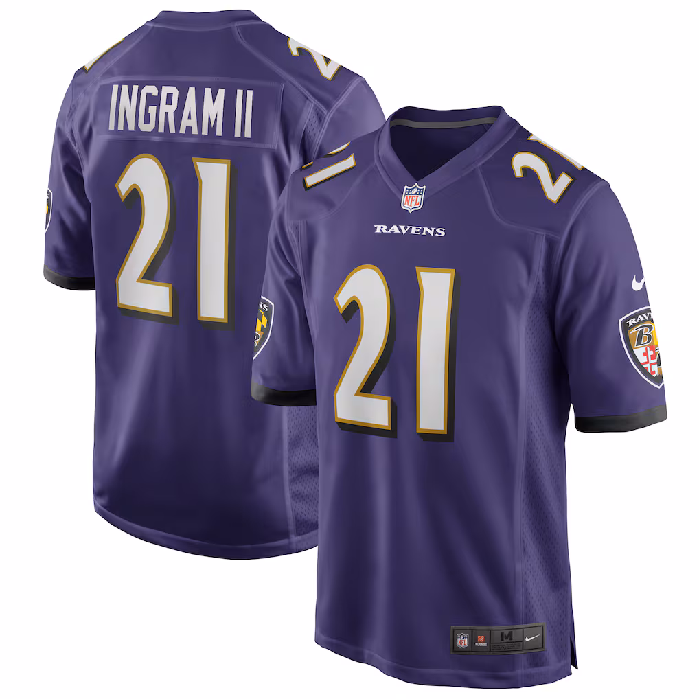 Men's Baltimore Ravens Mark Ingram II Nike Purple Team Game Jersey - Jersey