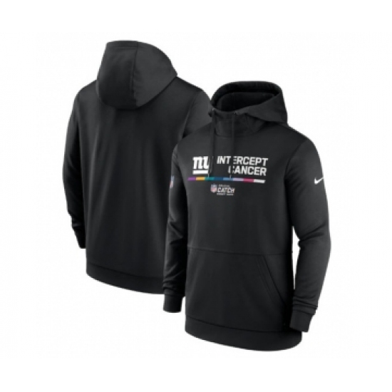 Men's New York Giants 2022 Black Crucial Catch Therma Performance Pullover Hoodie - Jersey