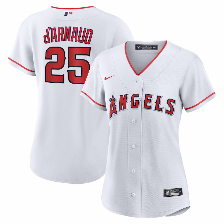 Women's Los Angeles Angels Travis d'Arnaud Nike White Home Replica Jersey - Jersey