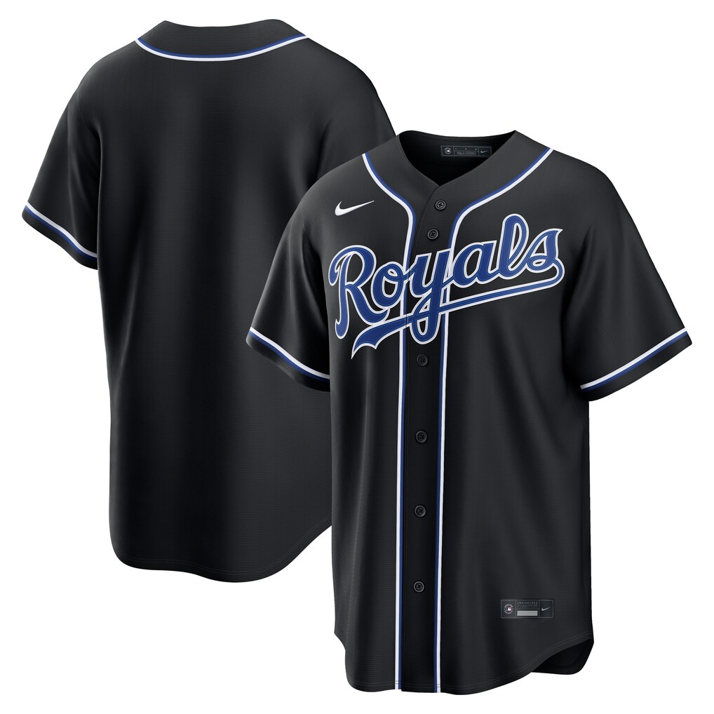 Men's Kansas City Royals  Nike Fashion Replica Black Out Jersey - Jersey
