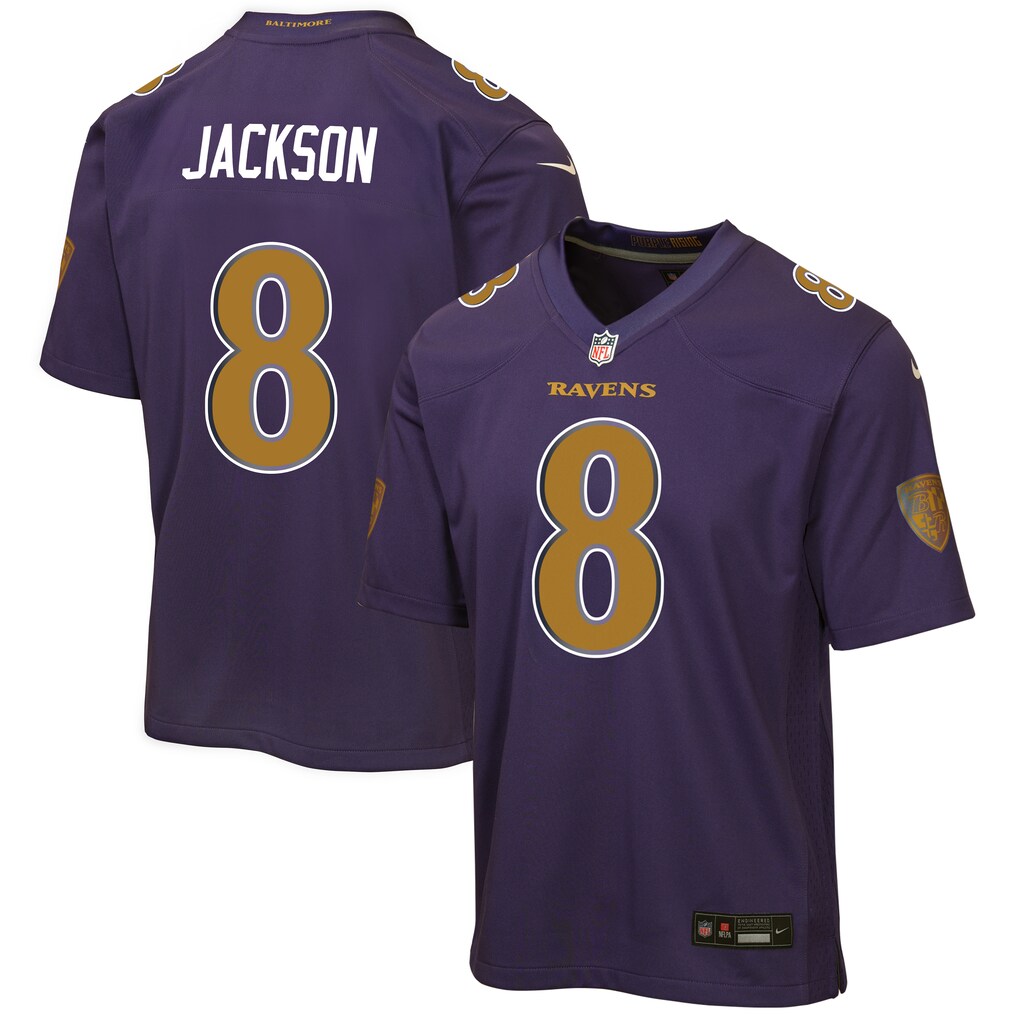 Youth Baltimore Ravens Lamar Jackson Nike Purple Alternate 2 Game Jersey - Jersey