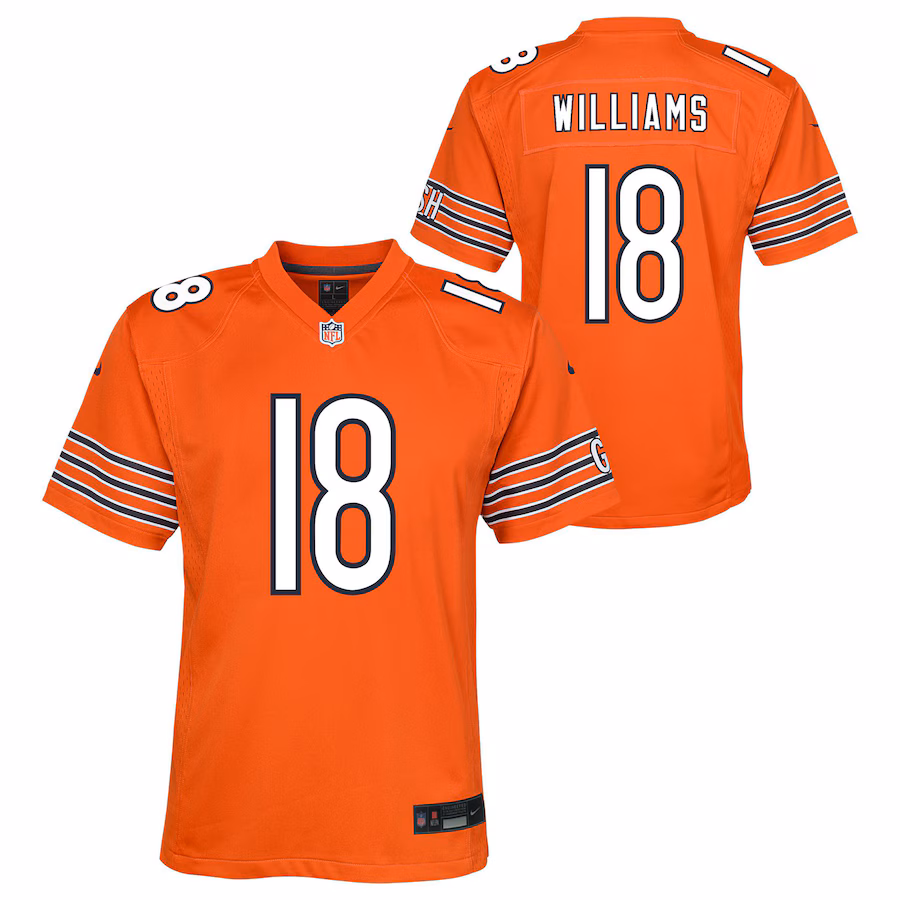 Youth Chicago Bears Caleb Williams Nike Orange Game Jersey - Jersey