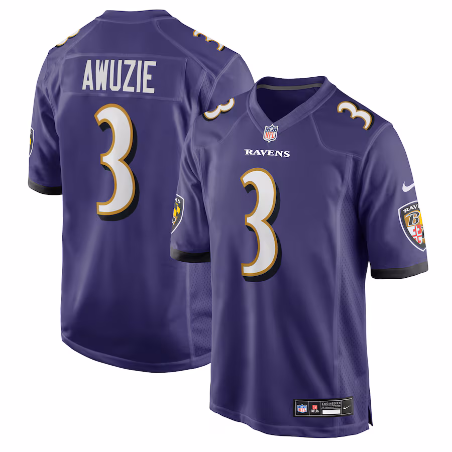 Men's Baltimore Ravens Chidobe Awuzie Nike Purple Team Game Jersey - Jersey