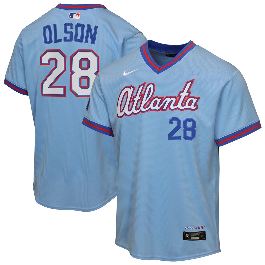 Youth Atlanta Braves Matt Olson Nike Powder Blue 2026 City Connect Stadium Jersey - Jersey