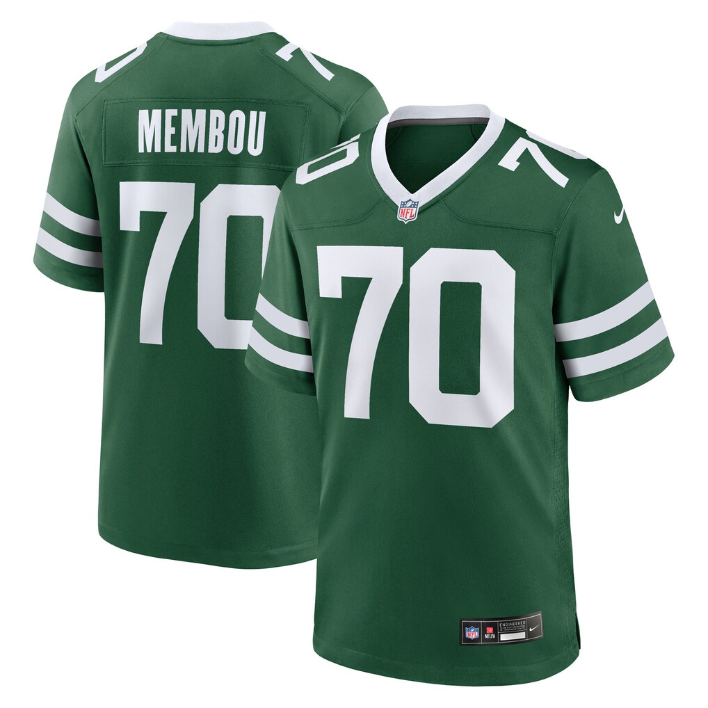 Men's New York Jets Armand Membou Nike Green Team Game Jersey - Jersey