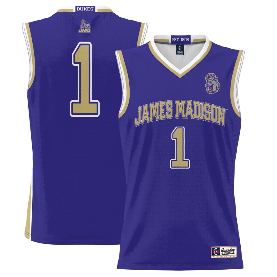 Youth GameDay Greats #1 Purple James Madison Dukes Lightweight Basketball Jersey - Jersey