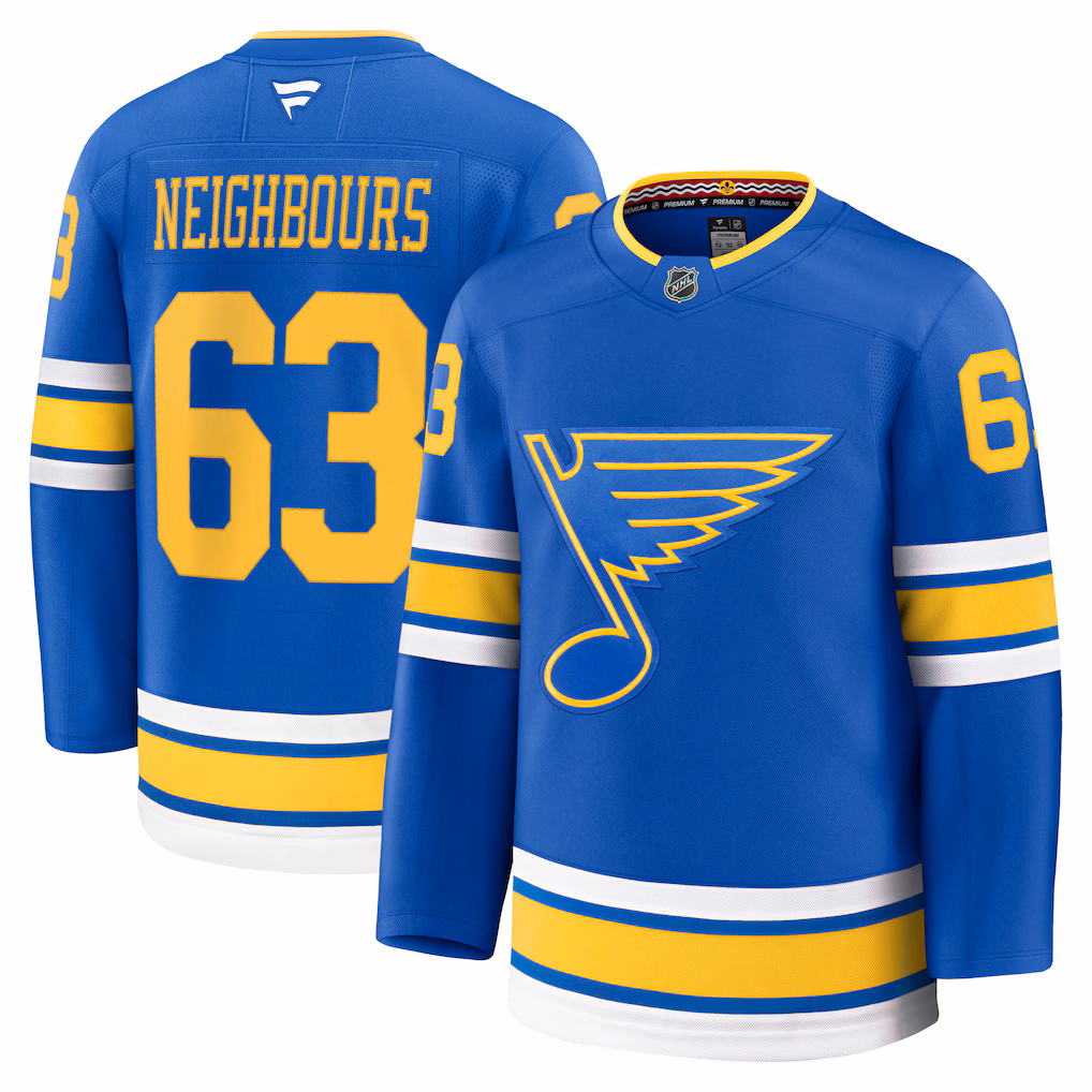Men's St. Louis Blues Jake Neighbours Fanatics Blue Home Premium Jersey - Jersey