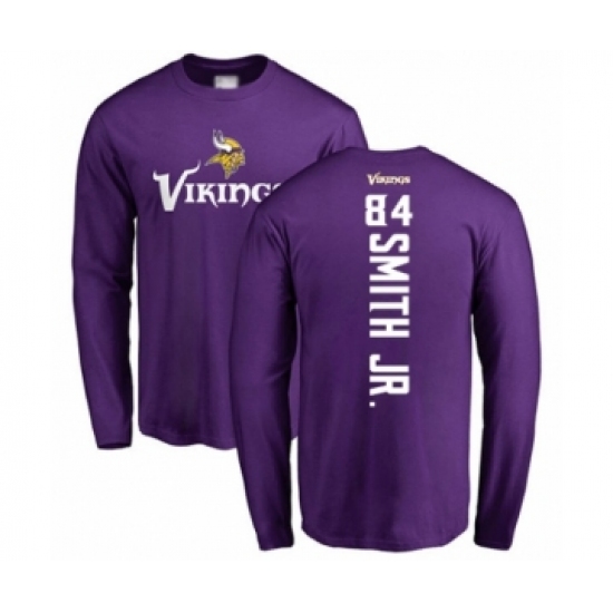 Football Minnesota Vikings #84 Irv Smith Jr. Purple Backer Long Sleeve T-Shirt - Jersey