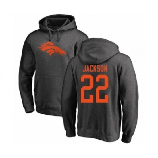 Football Denver Broncos #22 Kareem Jackson Ash One Color Pullover Hoodie - Jersey