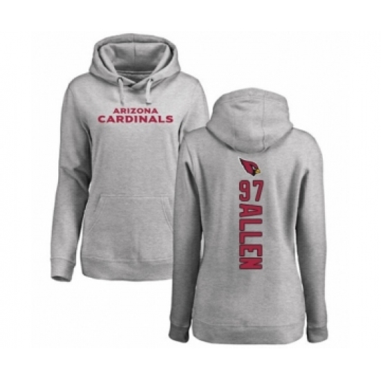 Football Women's Arizona Cardinals #97 Zach Allen Ash Backer Pullover Hoodie - Jersey