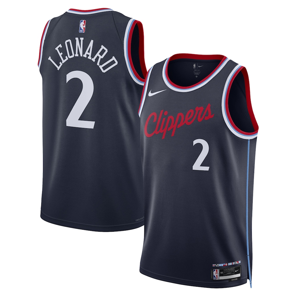 Unisex LA Clippers Kawhi Leonard Nike Navy 2024/25 Swingman Jersey - Icon Edition - Jersey