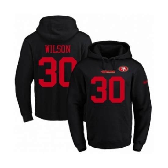 Football Men's San Francisco 49ers #30 Jeff Wilson Black Name & Number Pullover Hoodie - Jersey