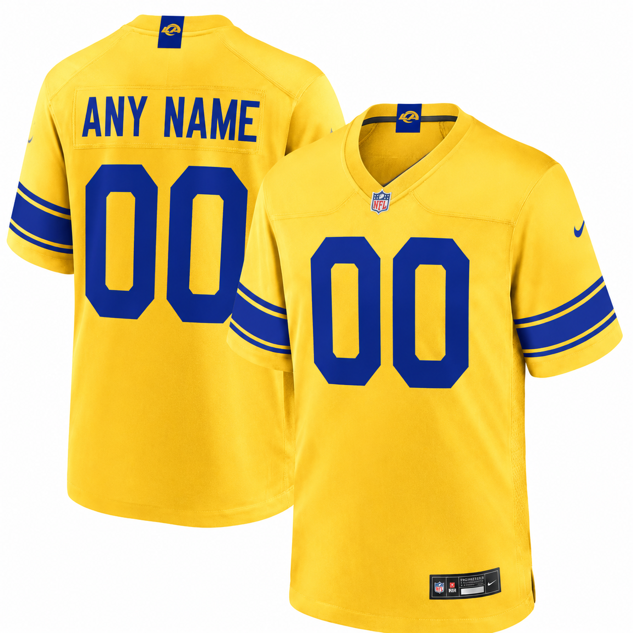 Men's Los Angeles Rams Nike Classic Sol Game Custom Jersey - Jersey