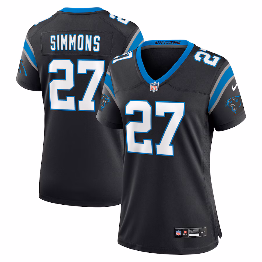 Women's Carolina Panthers Isaiah Simmons Nike Black Team Game Jersey - Jersey