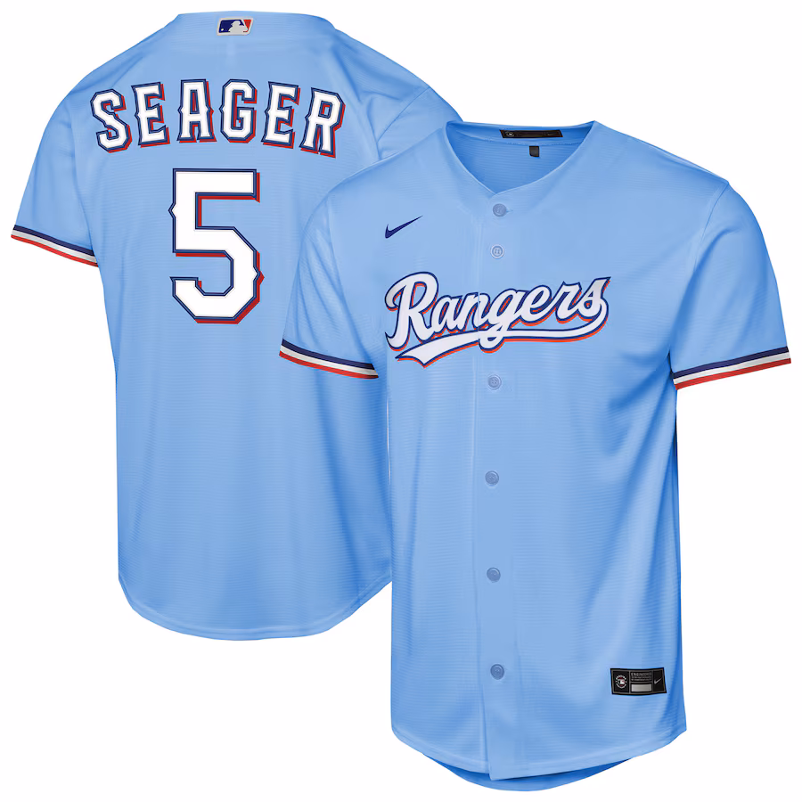 Youth Texas Rangers Corey Seager Nike Light Blue Alternate Replica 2.0 Player Jersey - Jersey