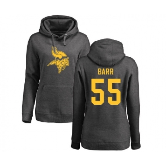 Football Women's Minnesota Vikings #55 Anthony Barr Ash One Color Pullover Hoodie - Jersey